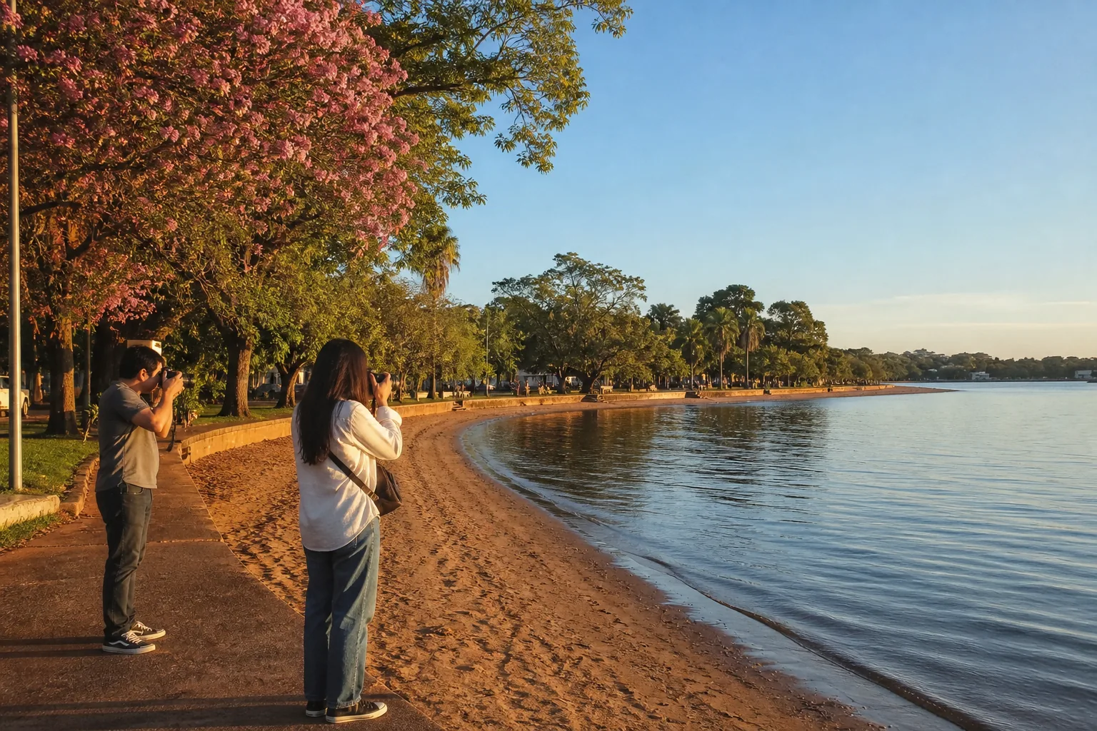 Fotos de primavera na orla de San Bernardino, Paraguai (sem banho)